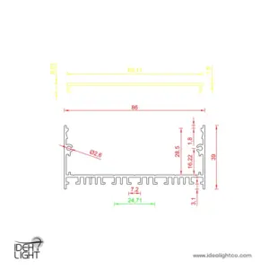 چراغ خطی ال ای دی ( لاینر ) مدل IDL-1377