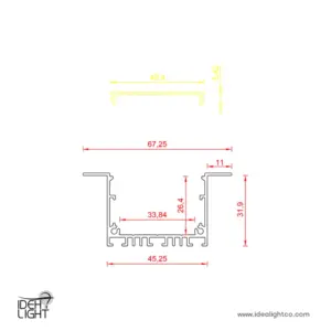 چراغ خطی ال ای دی ( لاینر ) مدل IDL-1393